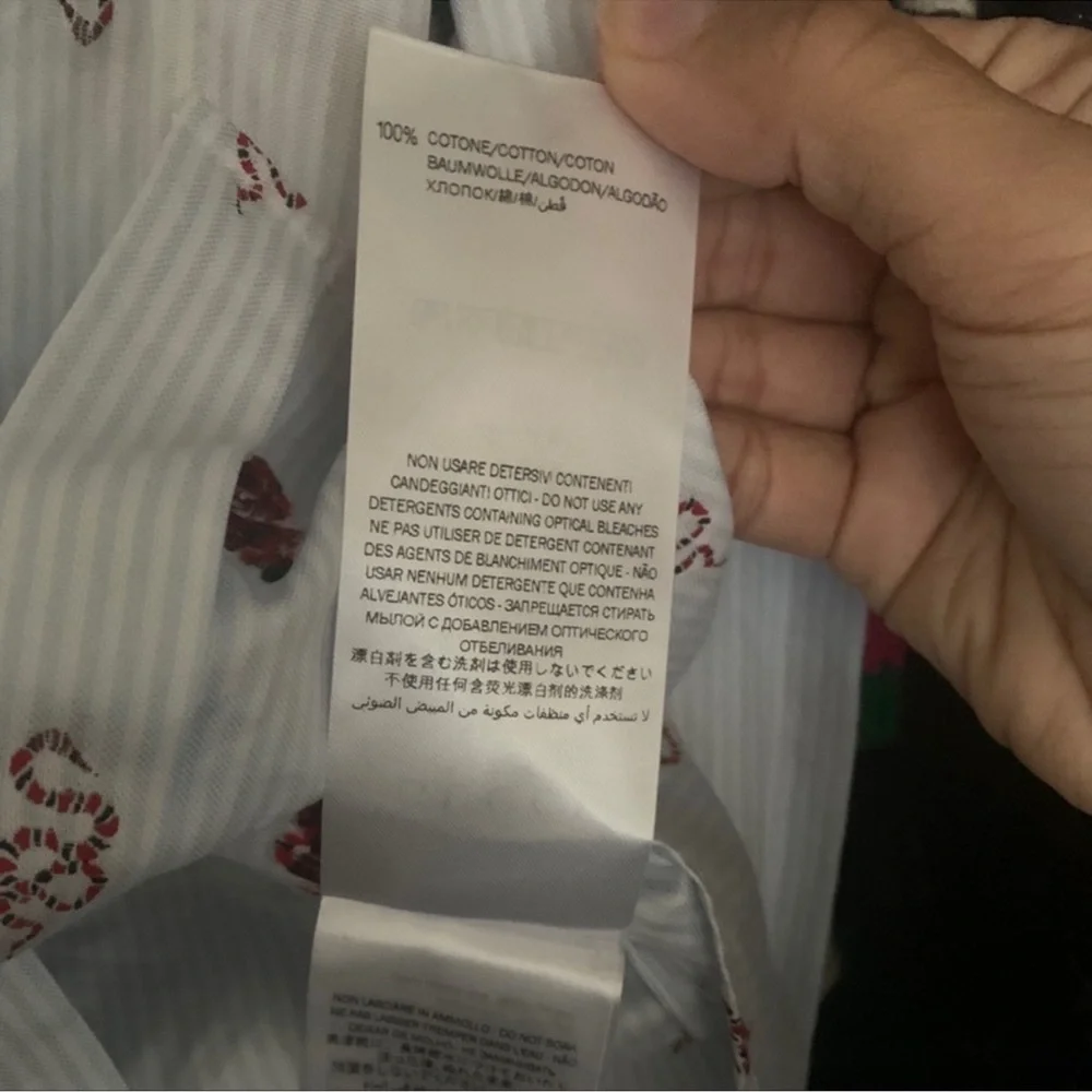 Gucci Kingsnake Logo Embroidered Button Down Kids Shirt Oxford